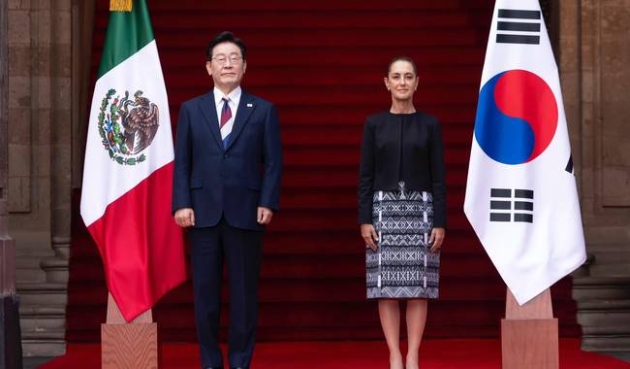 Presidenta Claudia Sheinbaum recibe en Palacio Nacional a su homólogo de la República de Corea, Lee Jae-myung