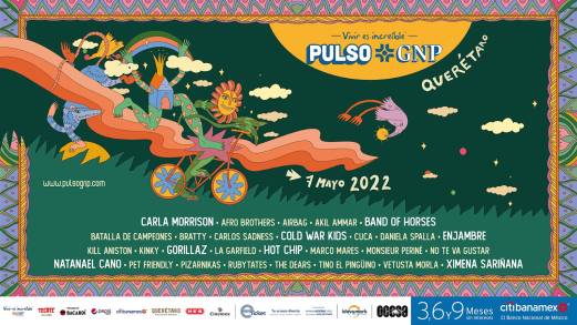 Ya muy cerca el Festival Pulso GNP 2022 en su cartel oficial: Carla Morrison, Gorillaz, Hot Chip, Enjambre y más, 7 de Mayo 2022, Querétaro México